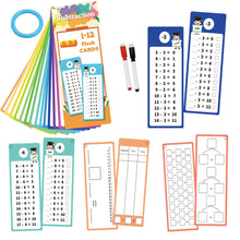 Load image into Gallery viewer, 15Pcs Math Training Cards Erasable Reusable Addition Subtraction Multiplication Division Student Educational Teaching Aid