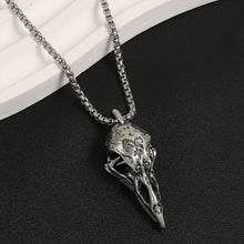 Load image into Gallery viewer, Retro Nordic Scandinavian Crow Skull Pendant Necklace For Men Personalized Bird Jewelry Lucky Amulet Gift