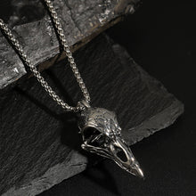Load image into Gallery viewer, Retro Nordic Scandinavian Crow Skull Pendant Necklace For Men Personalized Bird Jewelry Lucky Amulet Gift