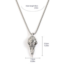 Load image into Gallery viewer, Retro Nordic Scandinavian Crow Skull Pendant Necklace For Men Personalized Bird Jewelry Lucky Amulet Gift
