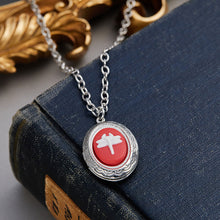 Load image into Gallery viewer, New Fashion Retro Dragonfly Pendant Necklace Ladies Oval Collarbone Necklace Black Red Purple Niche Personalized Witch Jewelry Accessories