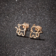 Load image into Gallery viewer, Cute Cat Stainless Steel Stud Earrings Unisex Punk Minimalist Small Jewelry For Mens Womens Daily Christmas Gifts