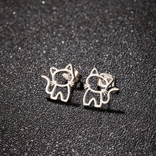 Load image into Gallery viewer, Cute Cat Stainless Steel Stud Earrings Unisex Punk Minimalist Small Jewelry For Mens Womens Daily Christmas Gifts