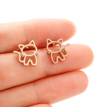 Load image into Gallery viewer, Cute Cat Stainless Steel Stud Earrings Unisex Punk Minimalist Small Jewelry For Mens Womens Daily Christmas Gifts