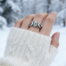 Load image into Gallery viewer, Retro Vintage Moonstone Ring For Women Bohemian Ethnic Style Simple Chic Unique Jewelry Accessories Female Finger Gift