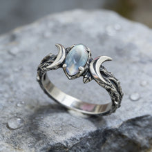Load image into Gallery viewer, Retro Vintage Moonstone Ring For Women Bohemian Ethnic Style Simple Chic Unique Jewelry Accessories Female Finger Gift