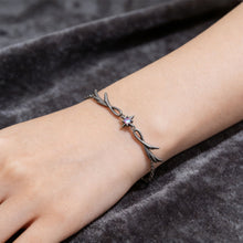 Load image into Gallery viewer, Twilight Black Feather Punk Bracelet Alloy Metal Chain Shiny Gemstones Fashion Jewelry Gift For Women Girls