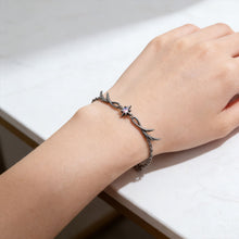 Load image into Gallery viewer, Twilight Black Feather Punk Bracelet Alloy Metal Chain Shiny Gemstones Fashion Jewelry Gift For Women Girls