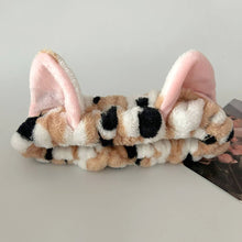 Load image into Gallery viewer, 3pcs Set Cute Cat Ear Plush Hairband Elastic Wrist Strap For Women Girls Makeup Washing Face Hair Accessory
