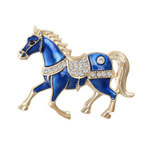 Load image into Gallery viewer, Classic Rhinestone Horse Brooch Zodiac Animal Lapel Pin For Women Men Casual Party New Year Holiday Gifts Accessories