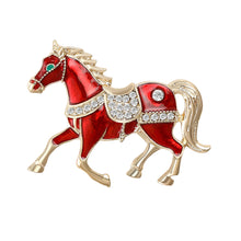 Load image into Gallery viewer, Classic Rhinestone Horse Brooch Zodiac Animal Lapel Pin For Women Men Casual Party New Year Holiday Gifts Accessories