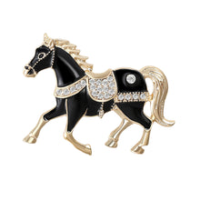 Load image into Gallery viewer, Classic Rhinestone Horse Brooch Zodiac Animal Lapel Pin For Women Men Casual Party New Year Holiday Gifts Accessories