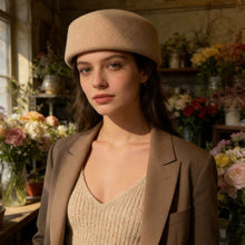 Load image into Gallery viewer, Autumn Winter Womens Wool Felt Beret Hard Top Pillbox Hat Retro Vintage Trendy For Party Wedding Formal