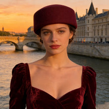 Load image into Gallery viewer, Autumn Winter Womens Wool Felt Beret Hard Top Pillbox Hat Retro Vintage Trendy For Party Wedding Formal