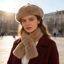 Load image into Gallery viewer, Womens Faux Fur Beret Hat Autumn Winter Warm Thicken French Style Artist Painter Cap Casual Adjustable Plush Beanies Hat