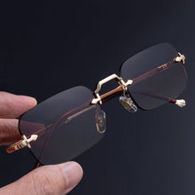 Load image into Gallery viewer, Rimless Cut Edge Rectangle Sunglasses Unisex Luxury Brand Punk Vintage Metal Small Frame Classic Square UV400 Summer Traveling Eyewear Shades