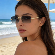 Load image into Gallery viewer, Rimless Cut Edge Rectangle Sunglasses Unisex Luxury Brand Punk Vintage Metal Small Frame Classic Square UV400 Summer Traveling Eyewear Shades