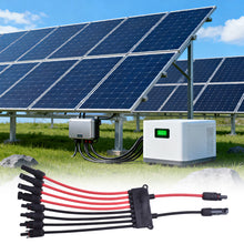 Load image into Gallery viewer, MC4 Y Branch Connector for Solar Panels 2 to 4/6/8 Parallel Connection Red Black Cable Photovoltaic System Wiring Accessory