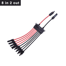 Load image into Gallery viewer, MC4 Y Branch Connector for Solar Panels 2 to 4/6/8 Parallel Connection Red Black Cable Photovoltaic System Wiring Accessory