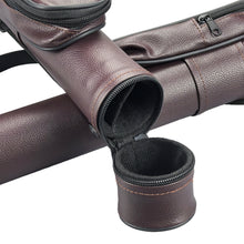 Load image into Gallery viewer, 1/2 Split Round Pool Cue Case with Zippered Compartment and Adjustable Strap Wear-Resistant Anti-Warping Storage Bag Billiards Supplies
