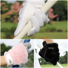 Load image into Gallery viewer, 1Pair Winter Women's Golf Gloves Rabbit Fur-Like Thermal Insulated Gloves Golf Training Supplies