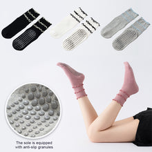 Load image into Gallery viewer, 1Pair Ruffled Edge Yoga Socks for Pilates Moisture-Wicking Anti-Slip Floor Socks Sweet Cute Sports Socks