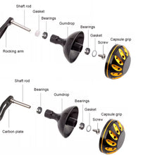 Load image into Gallery viewer, Lure Fishing Reel Aluminum Alloy Spherical Hollow-Out Handle Knob Universal Modification Accessories for Baitcast Spinning Reels Fishing Supplies