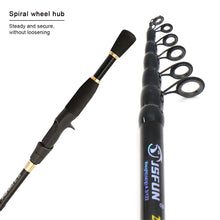 Load image into Gallery viewer, 1.6/1.8/2.1/2.4M Telescopic Carbon Fiber Fishing Rod Lightweight Portable Spinning Rod with Strong Backbone for Mandarin Fish Snakehead