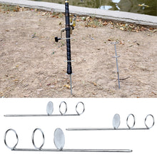 Load image into Gallery viewer, 1PC Double Ring Fishing Rod Holder Ground Spike Thickened Long-Distance Casting Rock Rod Stand Fishing Accessory