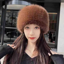 Load image into Gallery viewer, New Fluffy Fur Women's Winter Hat Winter Snow Ski Cap Female Faux Fur Thick Warm Windproof Hat Russian Hat Mink Fisherman's Hat