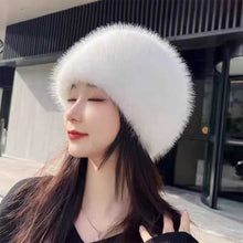 Load image into Gallery viewer, New Fluffy Fur Women's Winter Hat Winter Snow Ski Cap Female Faux Fur Thick Warm Windproof Hat Russian Hat Mink Fisherman's Hat
