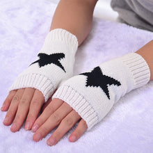 Load image into Gallery viewer, Autumn Winter Knitted Woolen Gloves Ins Fashion Y2K Men Women Half Finger Warm Five Pointed Star Fingerless Gloves Unisex