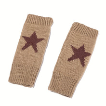 Load image into Gallery viewer, Autumn Winter Knitted Woolen Gloves Ins Fashion Y2K Men Women Half Finger Warm Five Pointed Star Fingerless Gloves Unisex