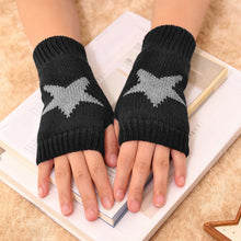 Load image into Gallery viewer, Autumn Winter Knitted Woolen Gloves Ins Fashion Y2K Men Women Half Finger Warm Five Pointed Star Fingerless Gloves Unisex