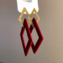 Load image into Gallery viewer, Retro Light Luxury Red Earrings Geometric Leaf Earrings Exaggerated Elegant Ear Stud Female Accessories Gift For Women