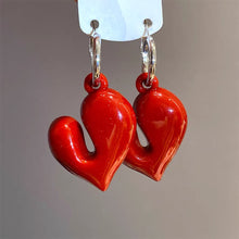 Load image into Gallery viewer, Retro Light Luxury Red Earrings Geometric Leaf Earrings Exaggerated Elegant Ear Stud Female Accessories Gift For Women