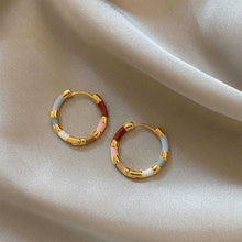 Load image into Gallery viewer, Retro Light Luxury Trend Colorful Geometric Earrings Female Earrings Fashion Holiday Party Accessories Jewelry Gift Women