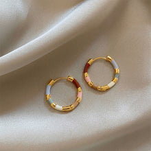 Load image into Gallery viewer, Retro Light Luxury Trend Colorful Geometric Earrings Female Earrings Fashion Holiday Party Accessories Jewelry Gift Women
