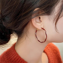 Load image into Gallery viewer, Retro Light Luxury Circle Earrings Red Geometric Shape Earrings Fashion Female Ear Accessories Gift Women