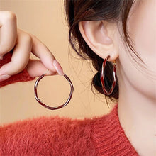 Load image into Gallery viewer, Retro Light Luxury Circle Earrings Red Geometric Shape Earrings Fashion Female Ear Accessories Gift Women