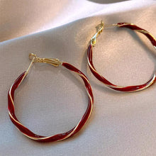 Load image into Gallery viewer, Retro Light Luxury Circle Earrings Red Geometric Shape Earrings Fashion Female Ear Accessories Gift Women