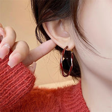 Load image into Gallery viewer, Retro Light Luxury Circle Earrings Red Geometric Shape Earrings Fashion Female Ear Accessories Gift Women