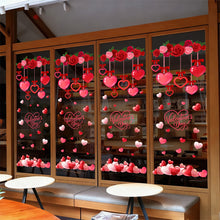 Load image into Gallery viewer, 3D Heart Shaped Wall Stickers Home Shop Restaurant Window Stickers Valentine's Day Decorations Festive Party Atmosphere Decoration