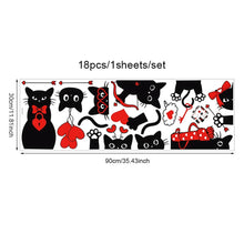 Load image into Gallery viewer, Black Cat Heart Shaped Wall Stickers Home Wall Decoration Restaurant Window Stickers Valentine's Day Atmosphere Decoration