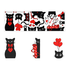 Load image into Gallery viewer, Black Cat Heart Shaped Wall Stickers Home Wall Decoration Restaurant Window Stickers Valentine's Day Atmosphere Decoration