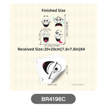 Load image into Gallery viewer, 4 Sheets/Set Cartoon Funny Face Stickers Cute Face Self-Adhesive Wall Stickers Home Decoration Toilet Stickers