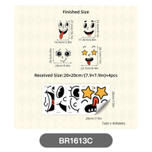 Load image into Gallery viewer, 4 Sheets/Set Cartoon Funny Face Stickers Cute Face Self-Adhesive Wall Stickers Home Decoration Toilet Stickers