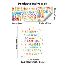 Load image into Gallery viewer, 3 Sheets/Set Colorful Wall Stickers Self-Adhesive Motivational Slogan Wall Stickers Wall Home School Kindergarten Decoration