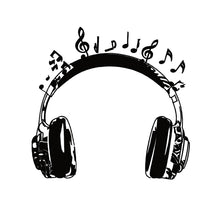 Load image into Gallery viewer, Black Earphone PVC Wall Stickers Switch Stickers Decoration Home Bedroom Decoration