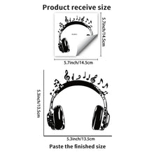 Load image into Gallery viewer, Black Earphone PVC Wall Stickers Switch Stickers Decoration Home Bedroom Decoration